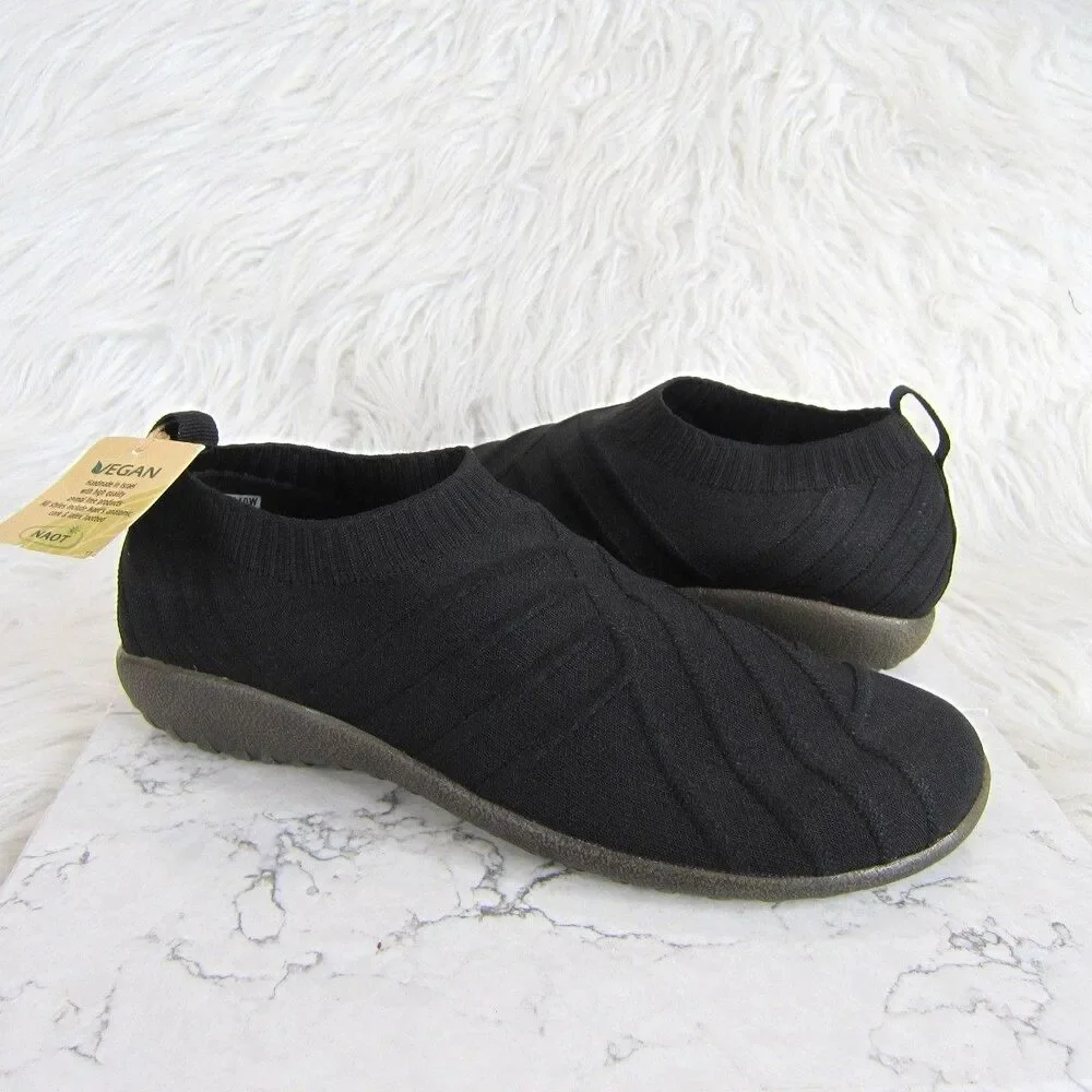 Naot Okahu Black Knit Vegan Slip-on Comfort Shoes Size 40 EU, 9 US NWOB